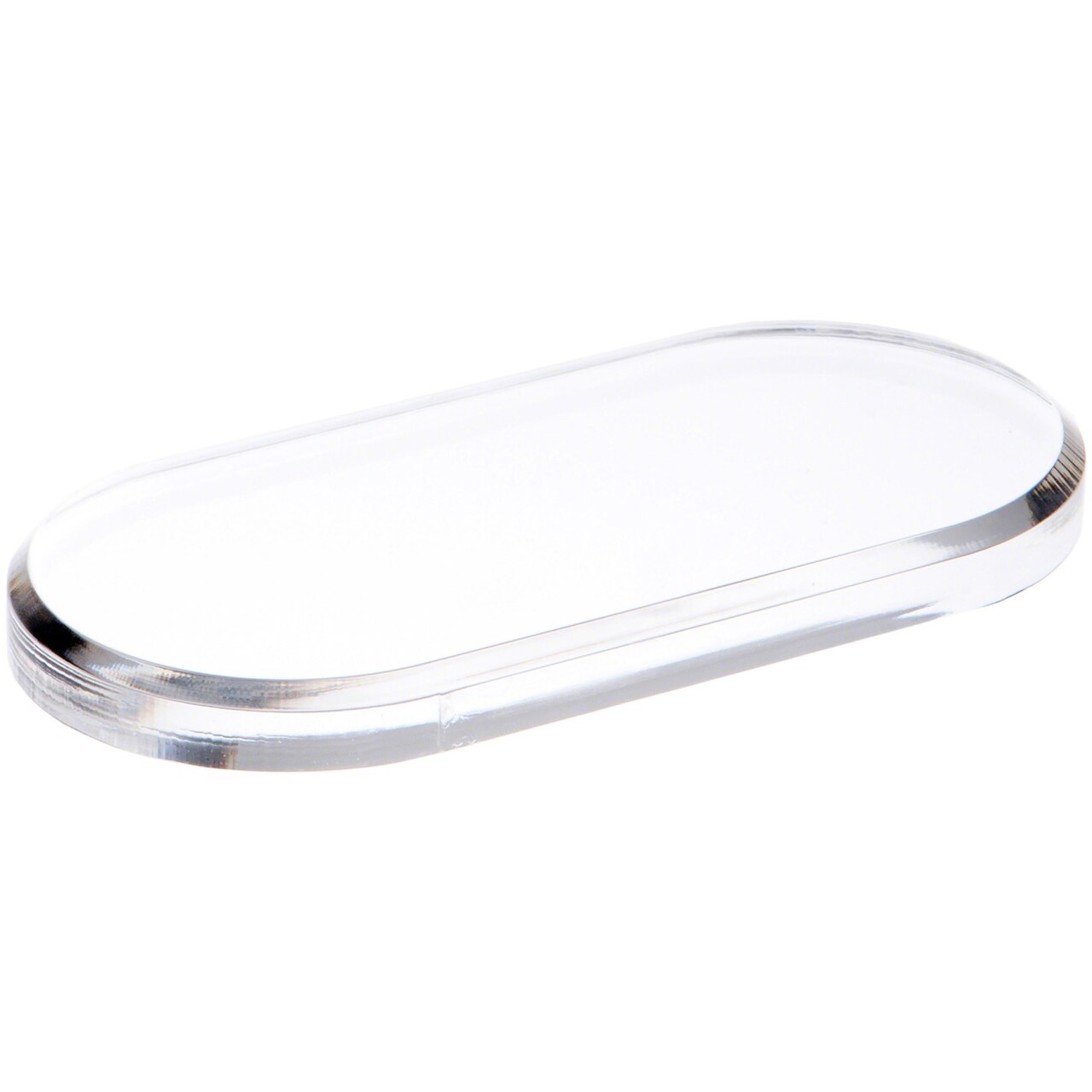 Plymor Clear Acrylic Oval Beveled Display Base, 6" W x 3" D x 0.5" H